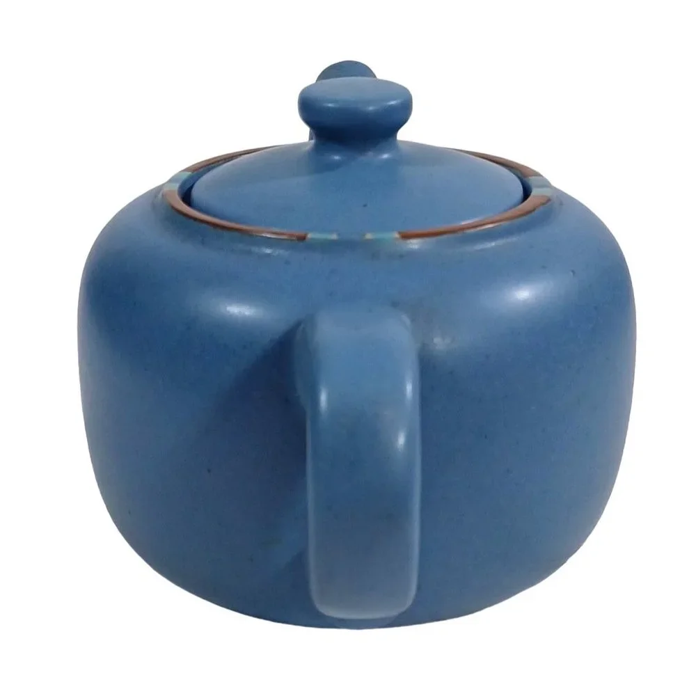 Dansk Mesa Sky Blue 40 oz  Coffee Tea Pot Teapot Southwestern Vintage Portugal - Picture 7 of 12